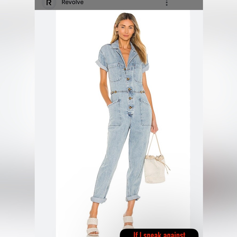 Pistola denim Grover jumpsuit tortoise buttons